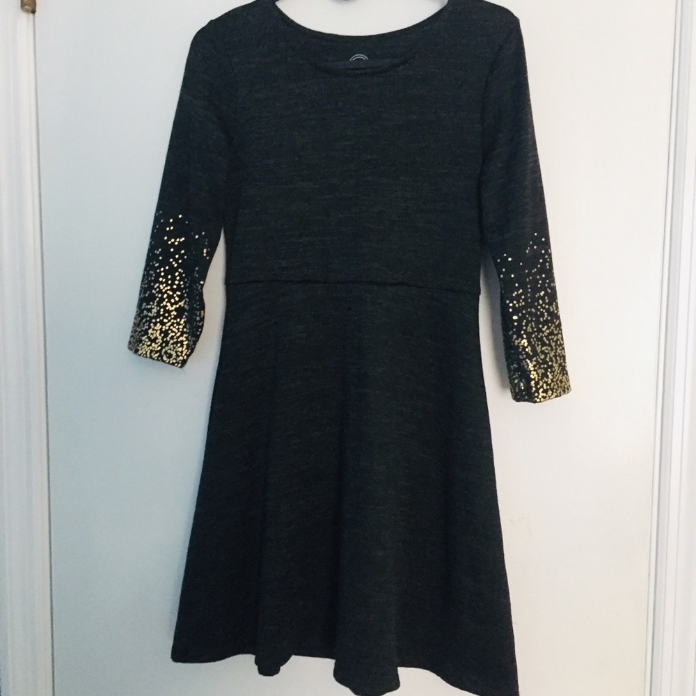 Girls Black & Gold Dress